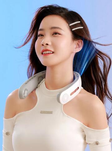 Lazy Mute Outdoor Sports USB Folding Leafless Neck Fan