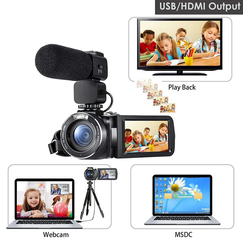 Digital Camera Camcorder Infrared Night Vision 1080P Full HD Professional Camara Filmadora for Video Youtuber Vlogging