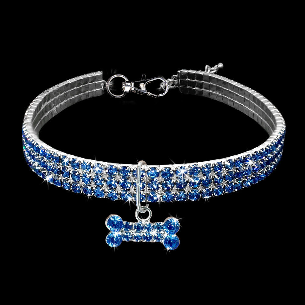 Bling Rhinestone Dog Collar Crystal Puppy Chihuahua Pet Dog Collars Leash