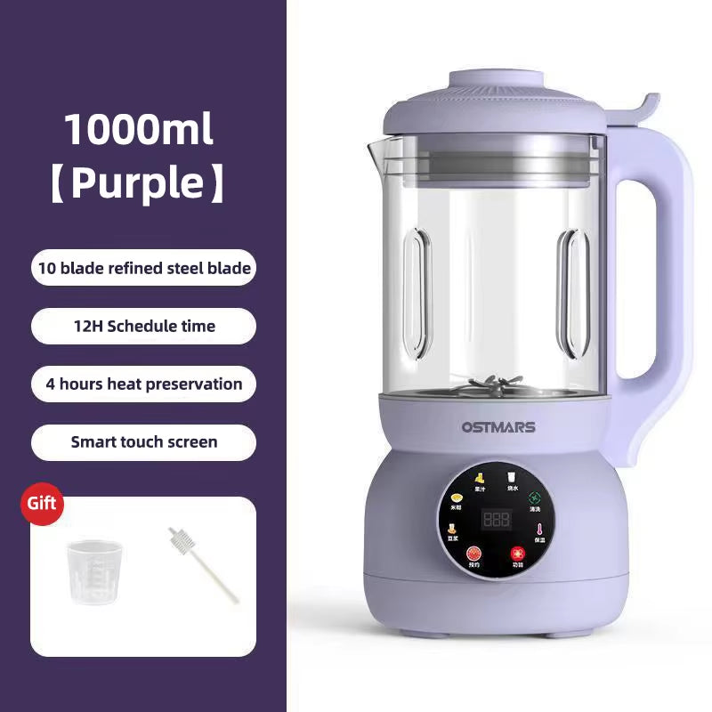 1000ML Soybean Milk Machine Automatic Intelligent Food Blender Electric Fruit Juicer Water Boiling Kettle Rice Paste Maker 220V