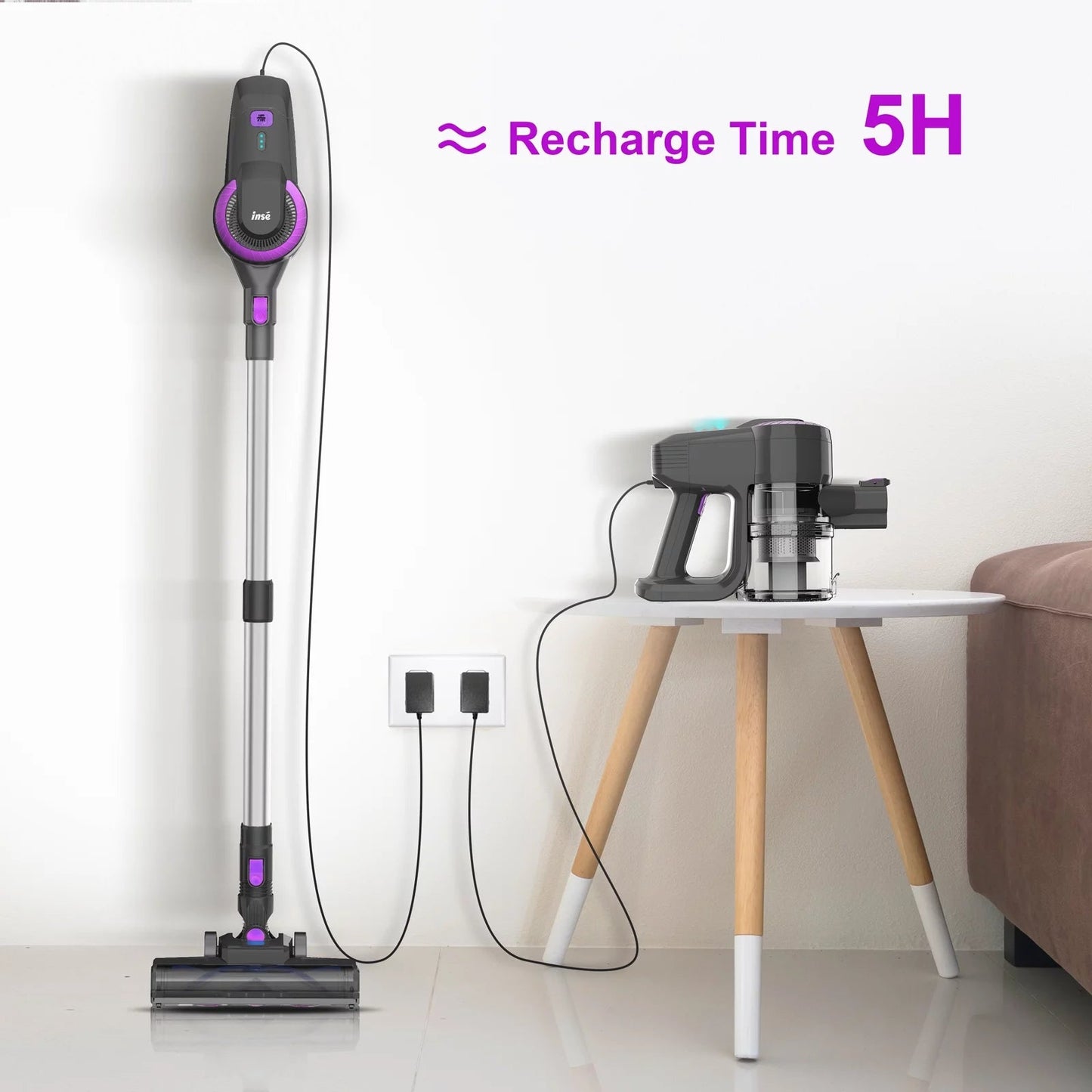Cordless Vacuum Cleaner, 6-In-1 Stick Vacuum 20Kpa Lightweight for Hard Floor Carpet Pet Hair N370 Purple