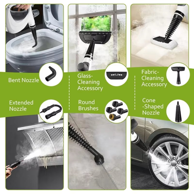 Pressure Handheld Multi Surface Natural Steam Cleaner, Household Multifunctional Steamer for Floor Cleaning