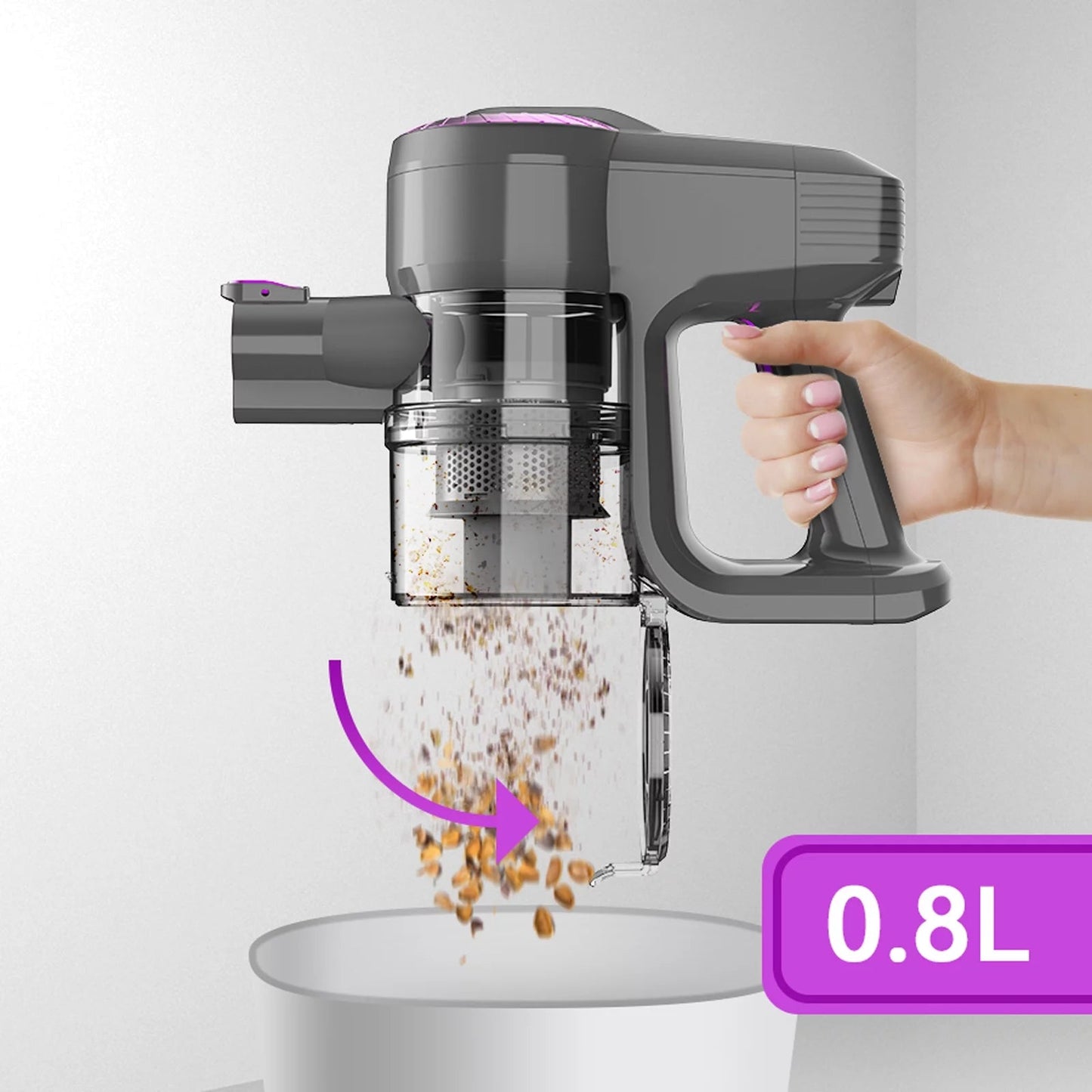 Cordless Vacuum Cleaner, 6-In-1 Stick Vacuum 20Kpa Lightweight for Hard Floor Carpet Pet Hair N370 Purple