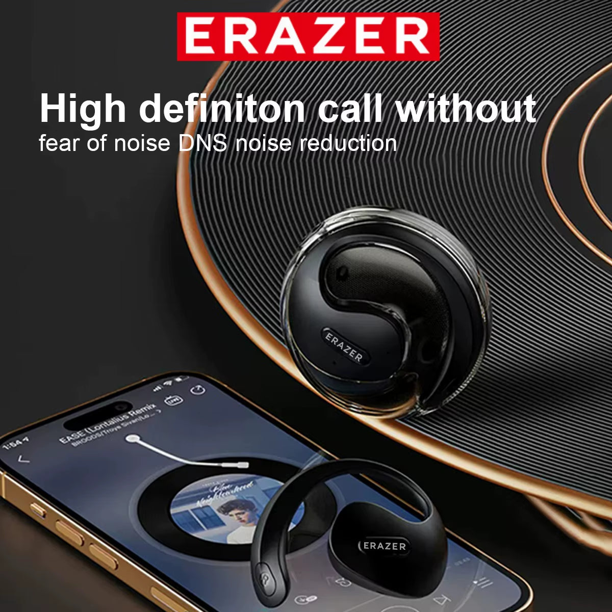 ERAZER X15 TWS Wireless Earphone Earphone Bluetooth 5.4 Ear-Mounted Sports Waterproof Wireless Earphones with Lanyard