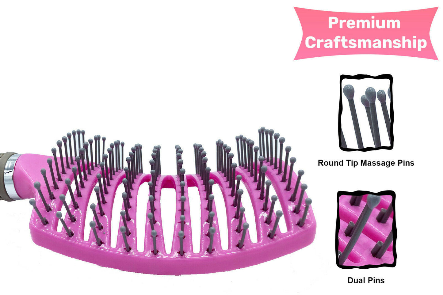 Anti Static Bending Nylon Women's Curly Hair Brush