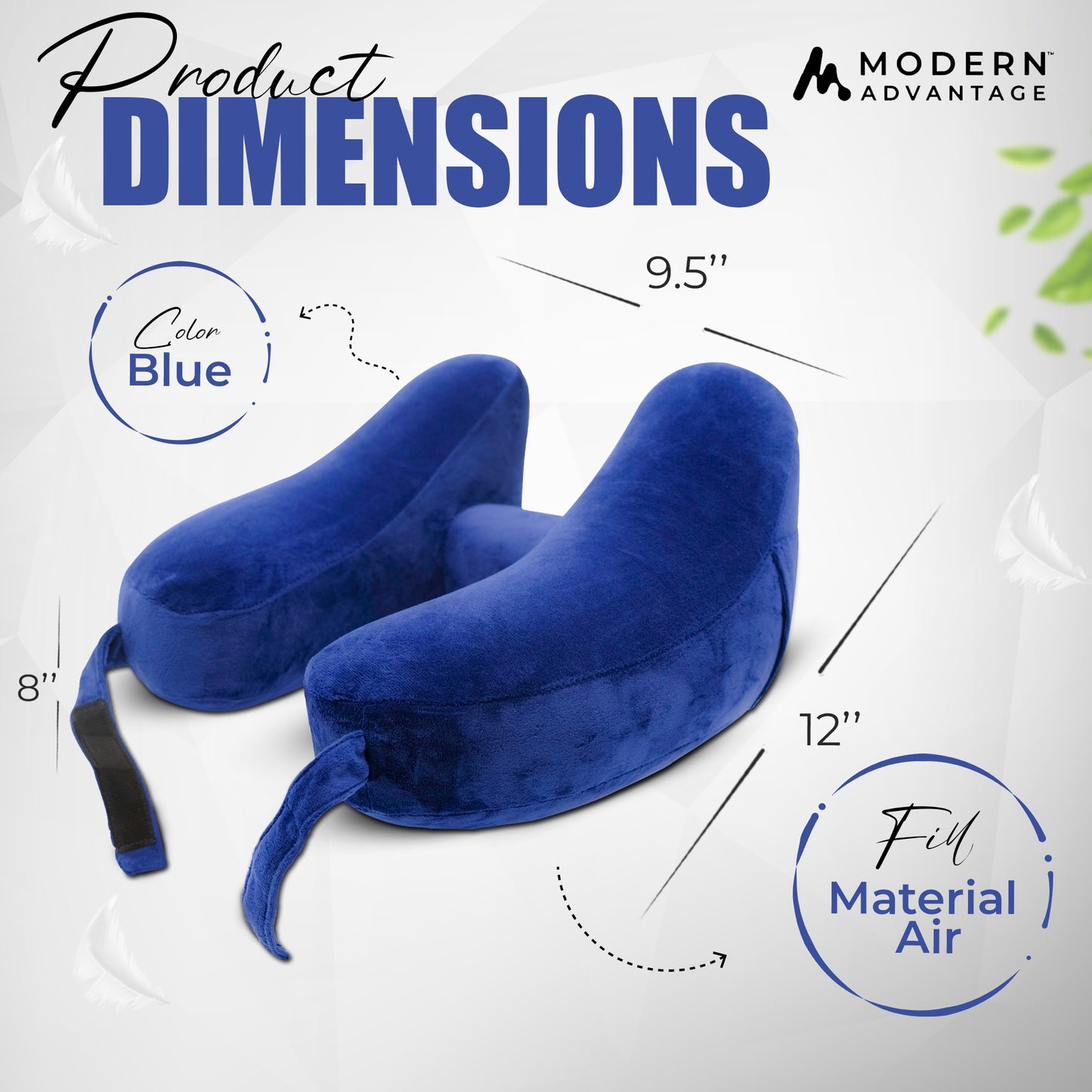 Modern Advantage Inflatable Travel Neck Pillow - BLUE