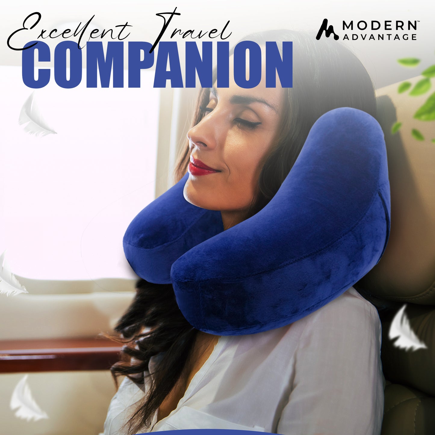 Modern Advantage Inflatable Travel Neck Pillow - BLUE