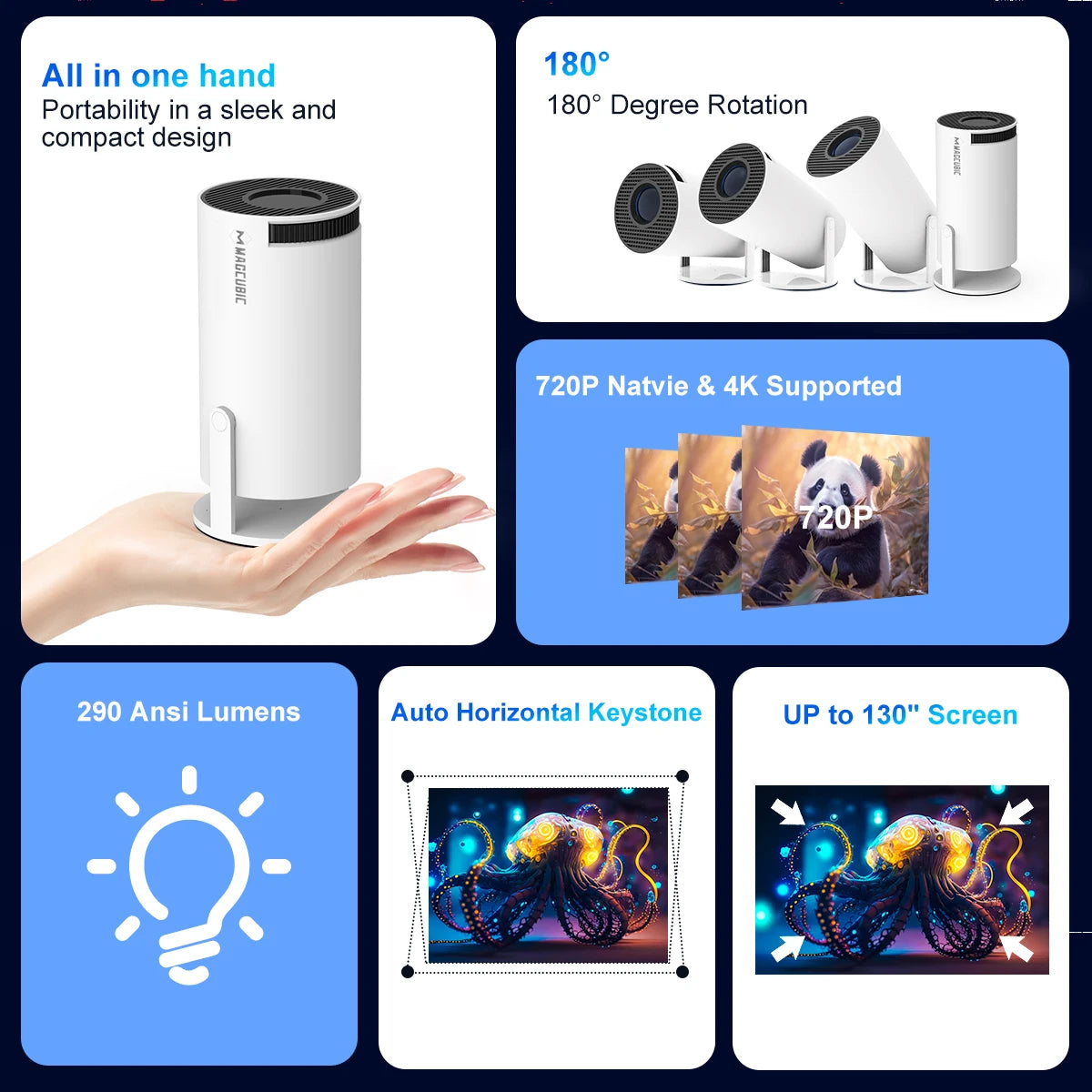 HY300 Pro 4K Home Cinema Outdoor Projetor