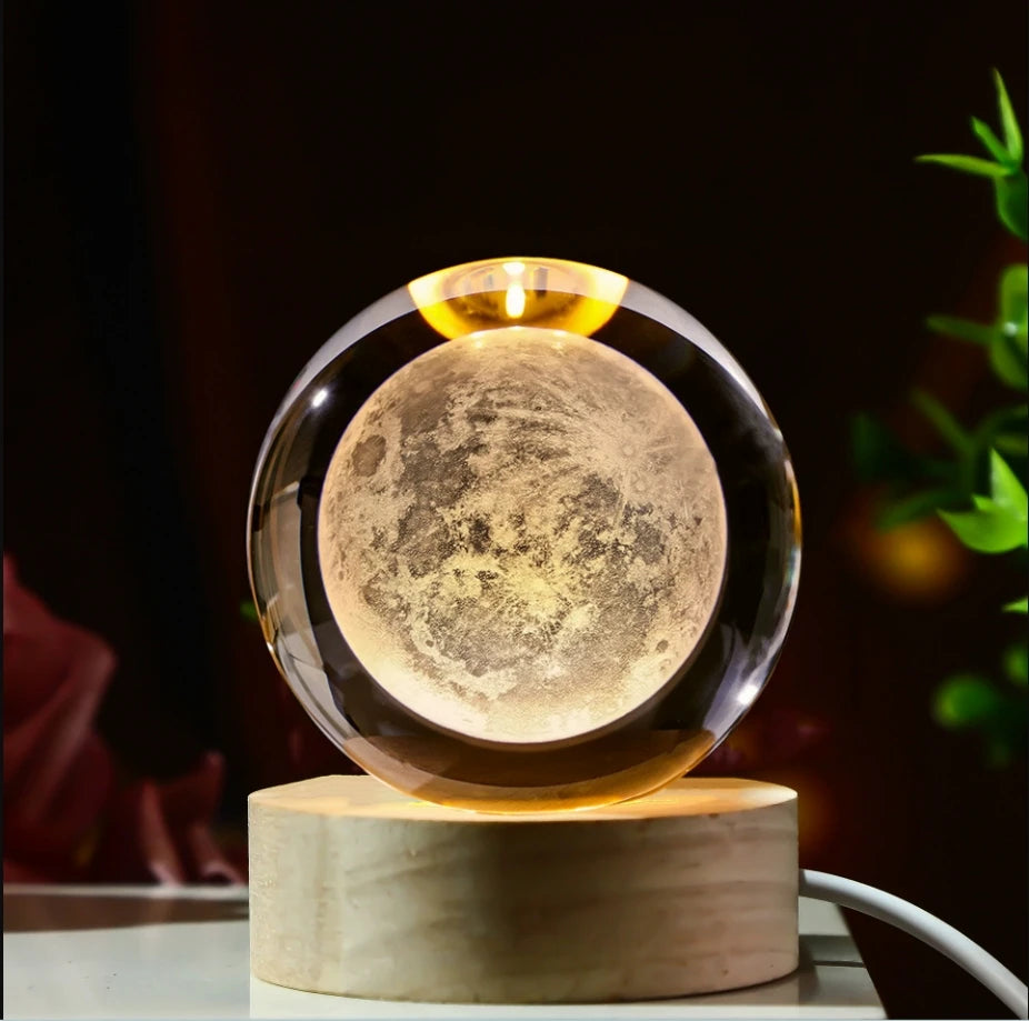 LED Night Light Galaxy Crystal Ball Table Lamp