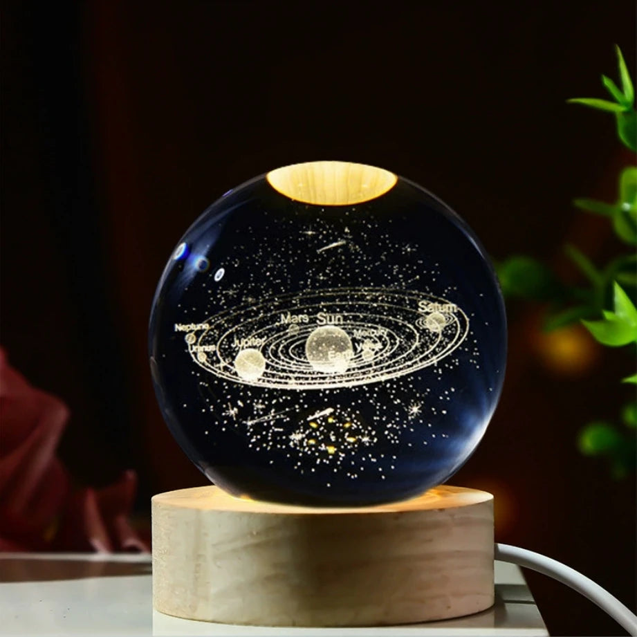 LED Night Light Galaxy Crystal Ball Table Lamp
