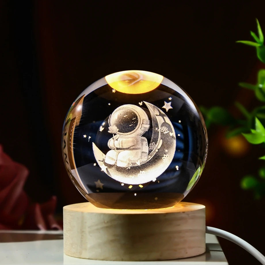 LED Night Light Galaxy Crystal Ball Table Lamp