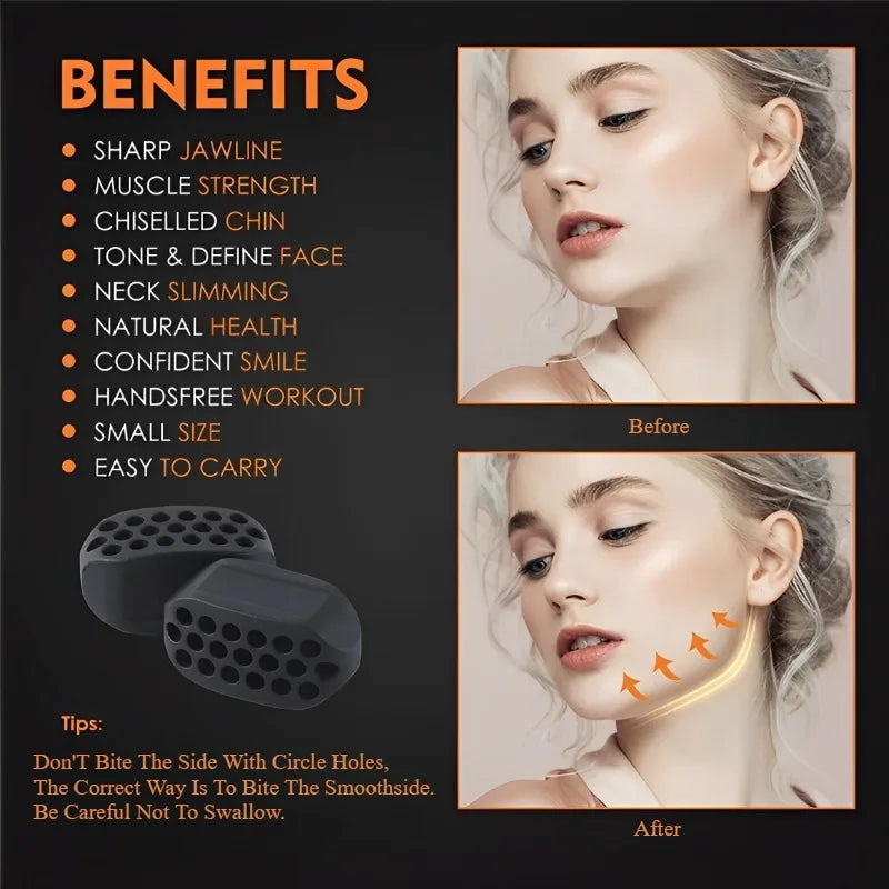 2Pcs Sillicone Jaw Exerciser