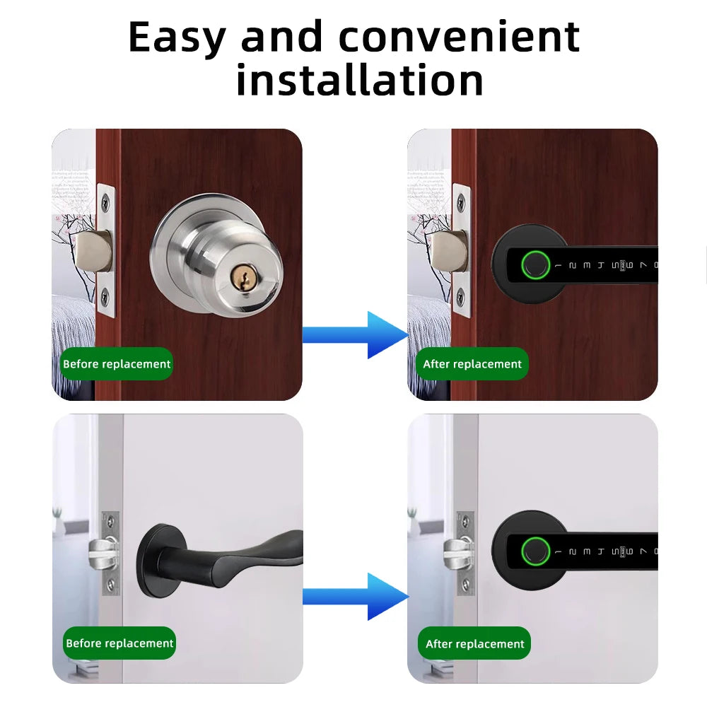 RAYKUBE Tuya Smart Fingerprint Door Lock – Model M5