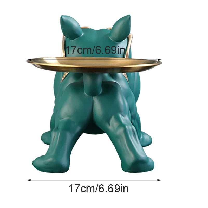 Stylish 30cm Bulldog Figurine Storage Box