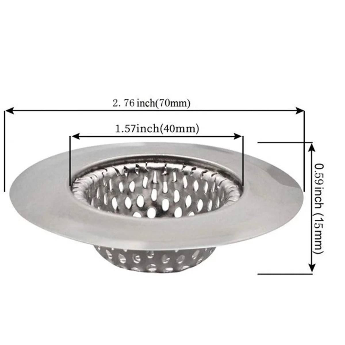 2Pcs Bathtub Drain Strainer, Small Wide Rim 1.57" Diameter , Stainless Steel Sink Drain Strainer,Drain Hair Catcher Perfect for Bathtub and Utility Sink Laundry Tub