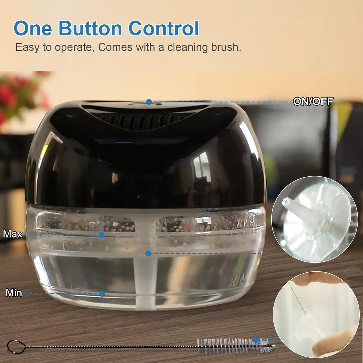 Purifier Air Washer, Air Fresher Aroma Diffuser for Home, Office, Air Purifier with Night Light (Black)