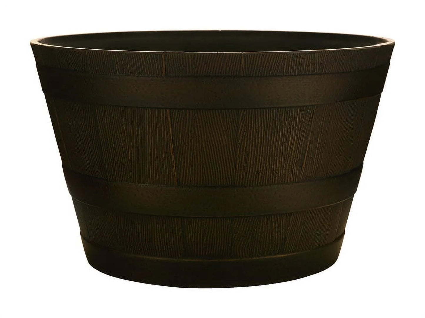 20.5" Brown Resin Whiskey Barrel Planter
