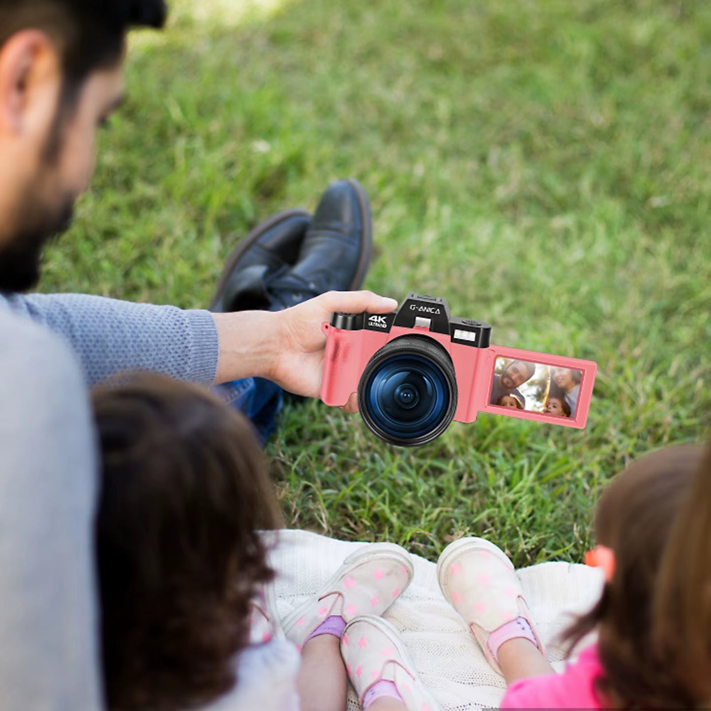 Macro Lens 4K Pink Digital Camera Flip Screen Selfie Camera 48MP Youtube Vlog WIFI Network Camera 16X Digital Zoom