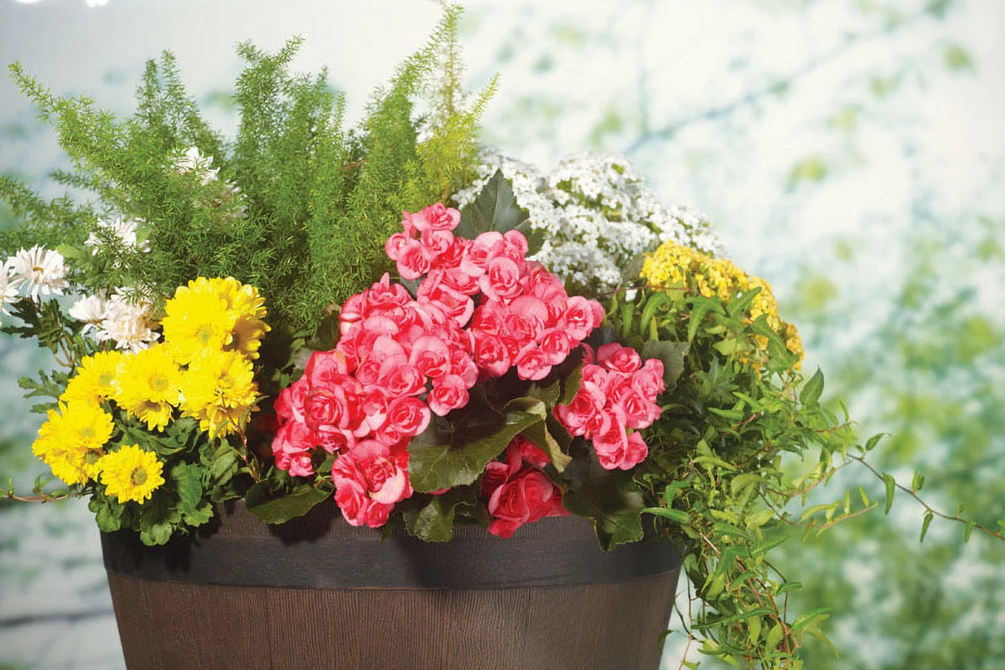20.5" Brown Resin Whiskey Barrel Planter