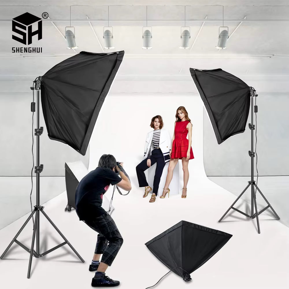 Photography Studio Softbox Lighting Kit Arm for Video & Youtube Continuous Lighting Professional Lighting Set Photo Studio