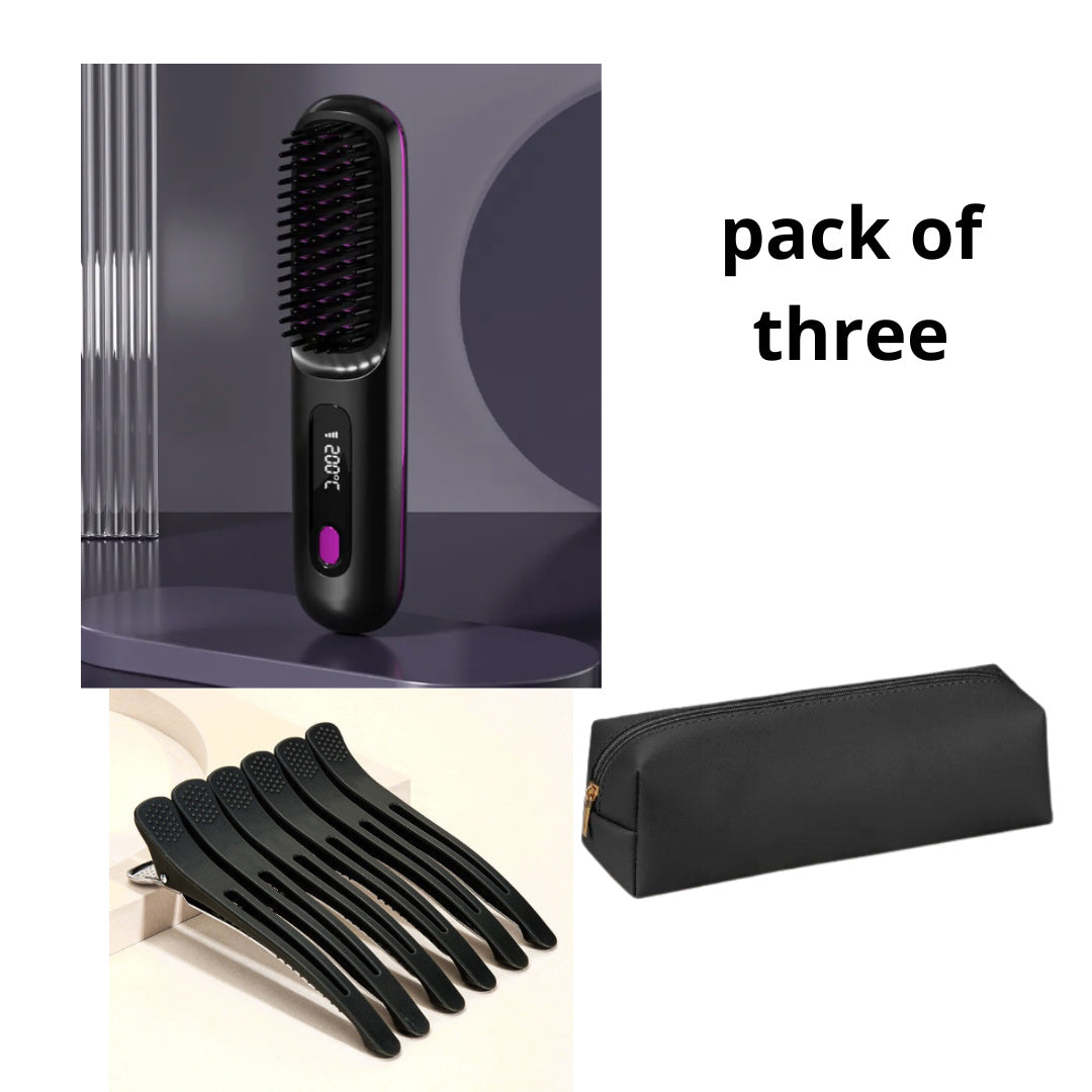 Wireless Hair Straightener and Straightening Comb