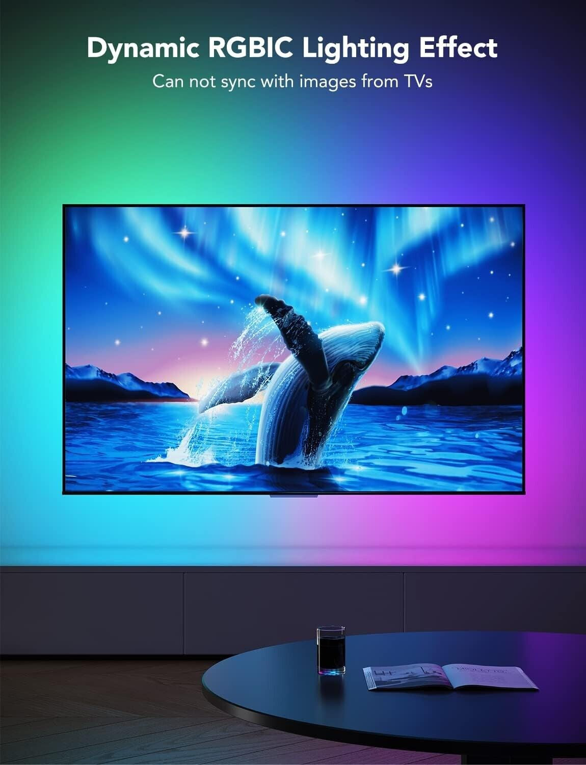 Govee TV LED Backlight, RGBIC TV Backlight for 55-75 Inch Tvs, Smart LED Lights