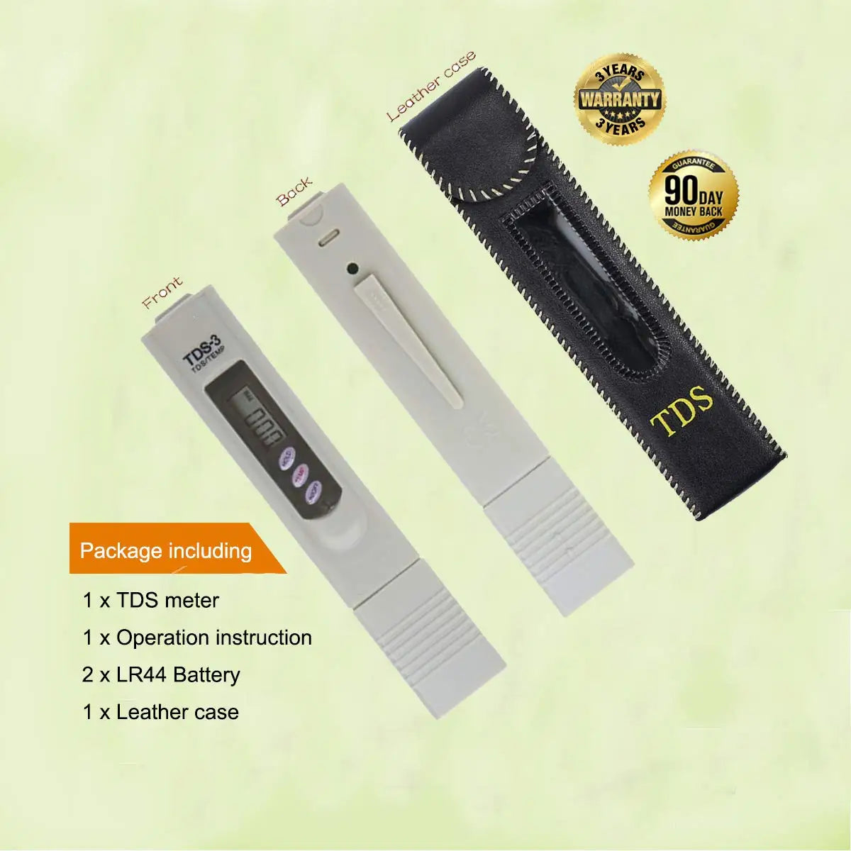 TDS Meter Digital Water Tester Digital 0-14 PH Meter Tester 0-9990Ppm TDS&EC LCD Water Purity PPM Aquarium Filter with Batteries