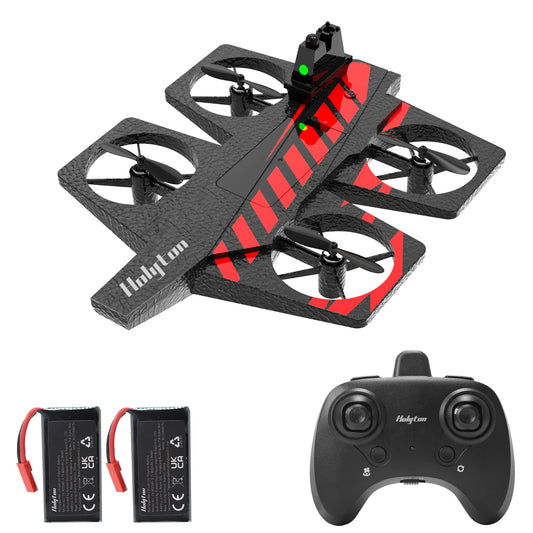 HT40 2 in 1 Drones for Kids Adults, Remote Control Drone Airplane for Beginners, RC Quadcopter Drone with Land Mode Fly Mode, Altitude Hold, Headless Mode, 3D Flips, Emergency Stop