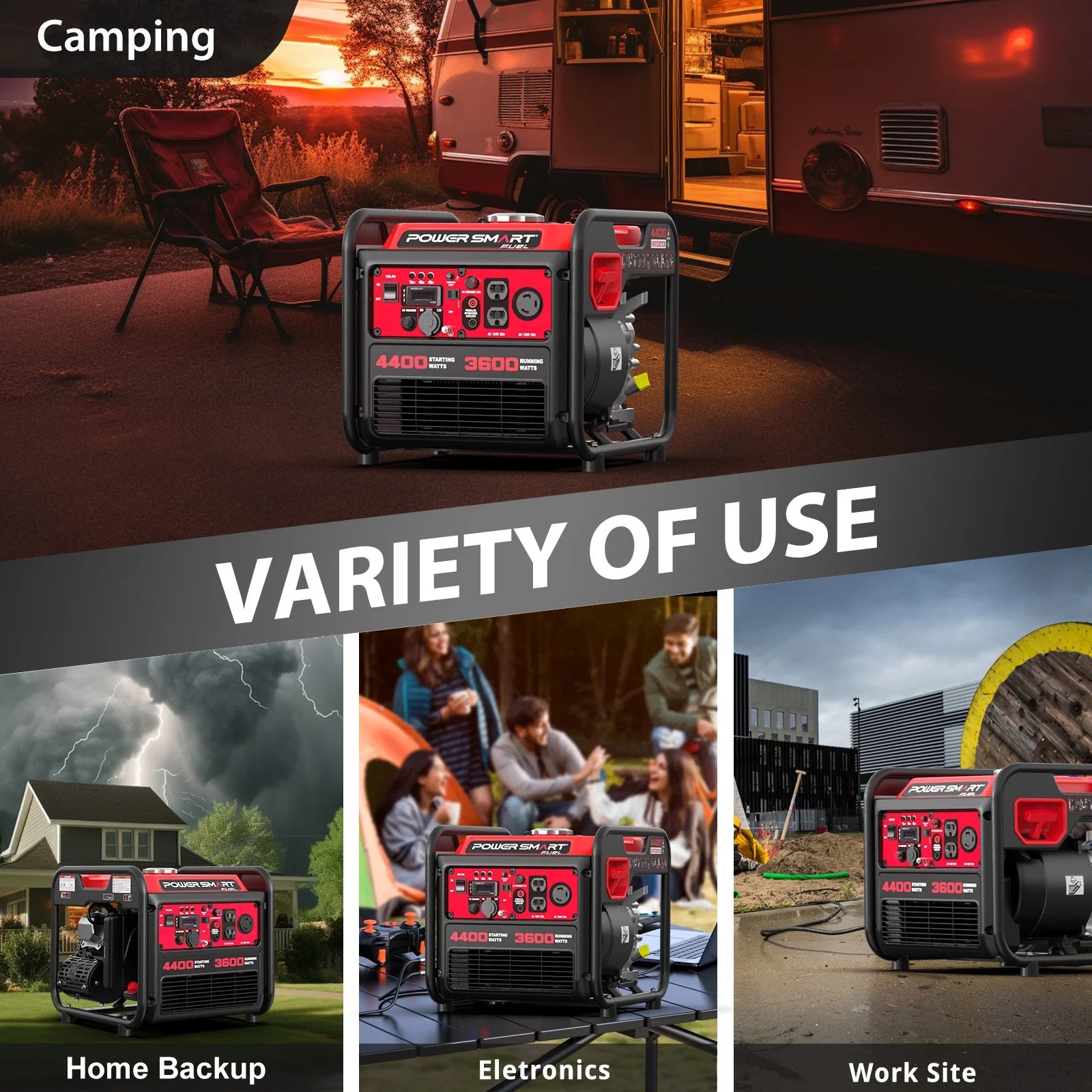 4400-Watt Gas Powered Inverter Generator for Outdoor and Home Use, EPA Compliant