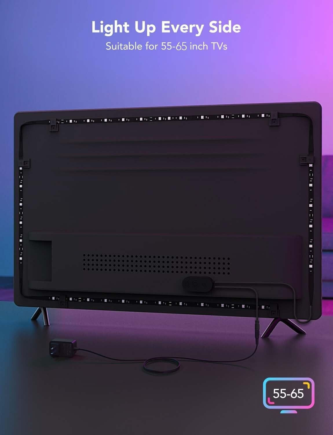 Govee TV LED Backlight, RGBIC TV Backlight for 55-75 Inch Tvs, Smart LED Lights