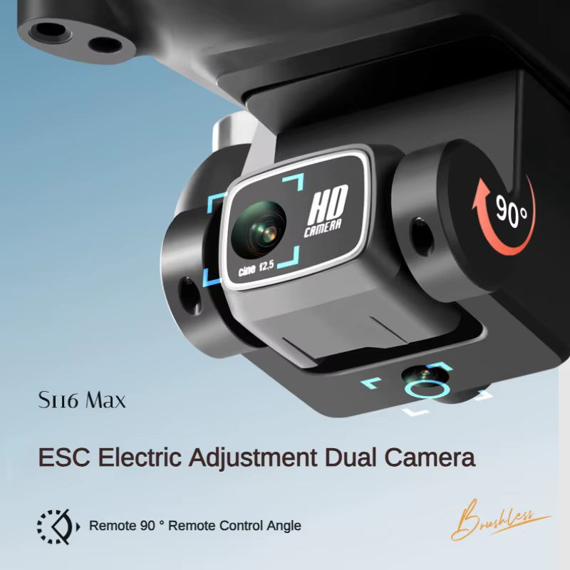 Drone S116 4K Hd Dual Camera Wifi Fpv Optical Flow Positioning Obstacle Avoidance Brushless Rc Quadcopter Drone Professionnel