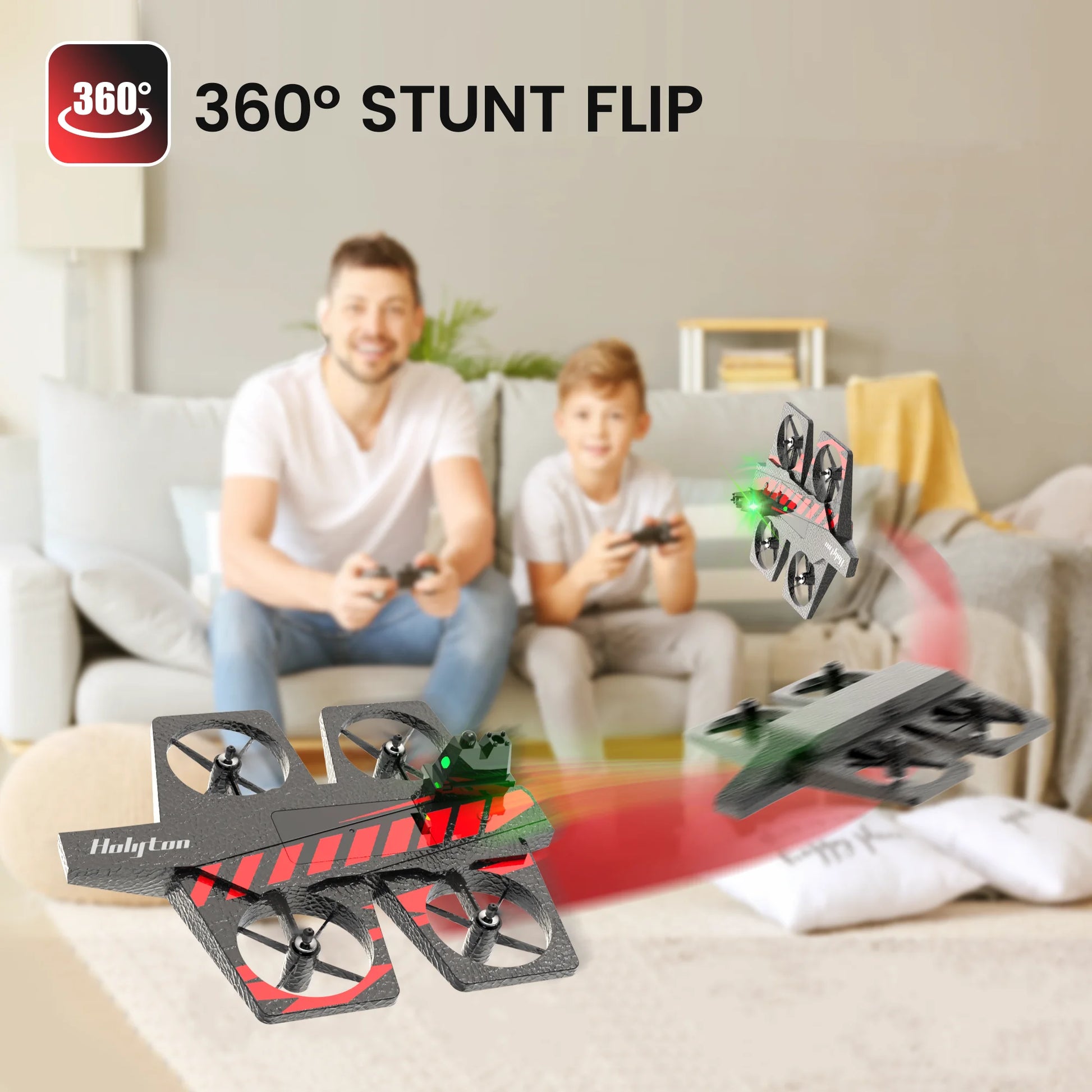 HT40 2 in 1 Drones for Kids Adults, Remote Control Drone Airplane for Beginners, RC Quadcopter Drone with Land Mode Fly Mode, Altitude Hold, Headless Mode, 3D Flips, Emergency Stop