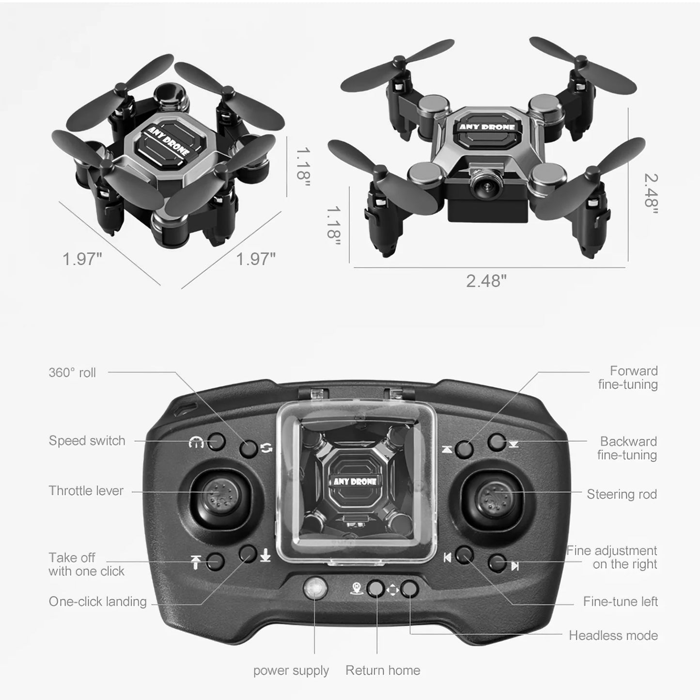 Drone with Camera, FPV Drone for Adults, Foldable Drone RC 1080P