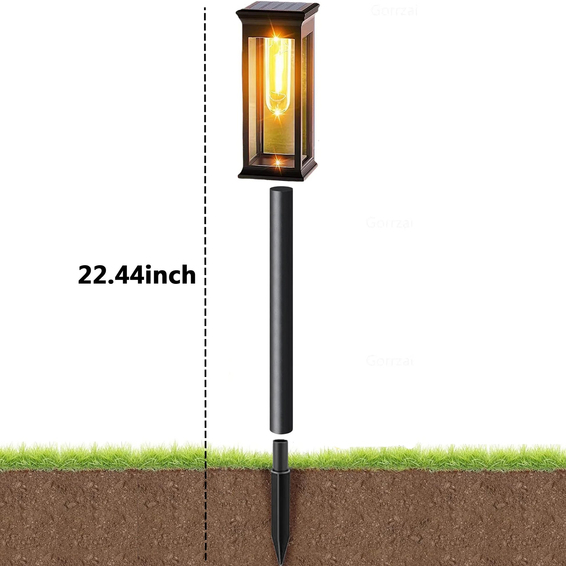 Outdoor Solar Garden Light Outdoor Waterproof Solar Outdoor Light IP65 Waterproof Auto On/Off Solar Garden Light for Garden, Pool, Patio Decoration 4 Pack Black
