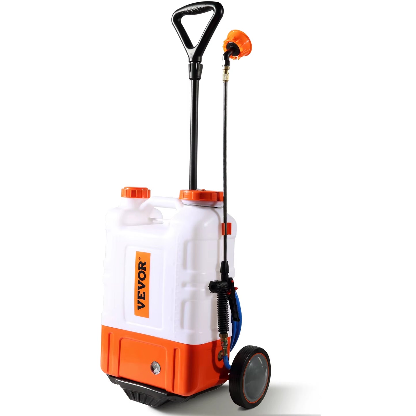 VEVOR Battery Powered Backpack Sprayer Adjustable Pressure 4 Gallon Tank with 8/ 6 Nozzles 2 Wands for Weeding Spraying Cleaning