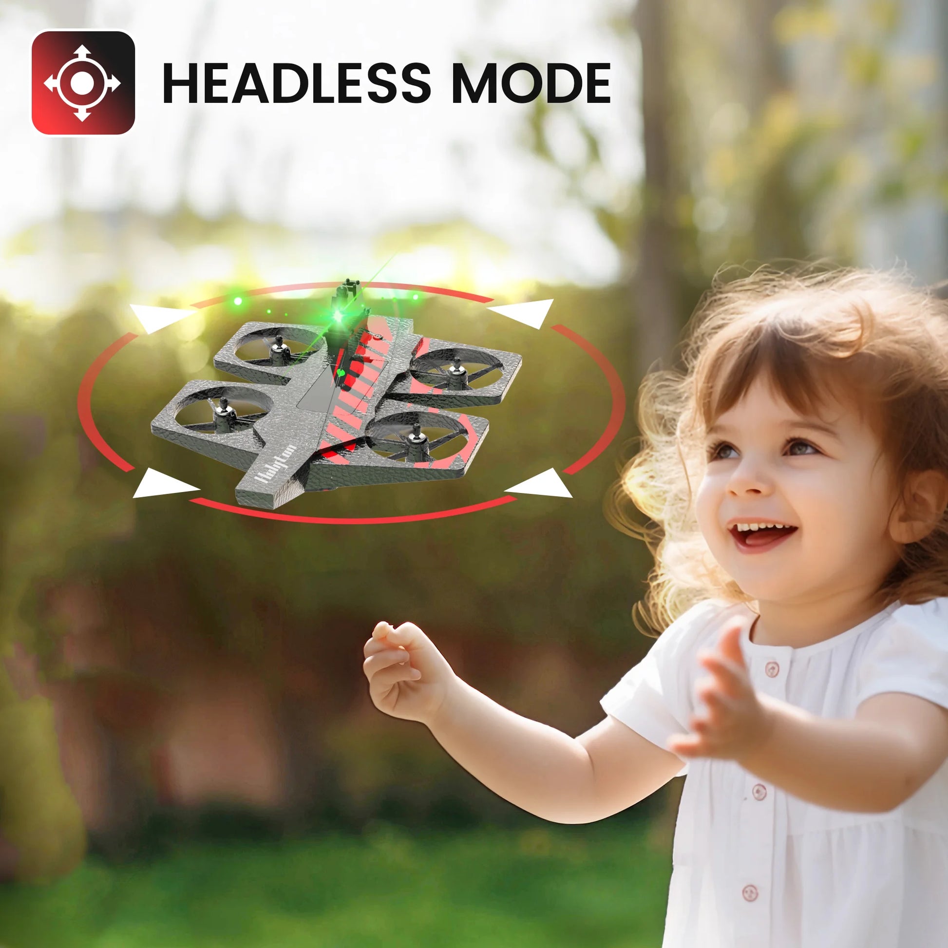 HT40 2 in 1 Drones for Kids Adults, Remote Control Drone Airplane for Beginners, RC Quadcopter Drone with Land Mode Fly Mode, Altitude Hold, Headless Mode, 3D Flips, Emergency Stop