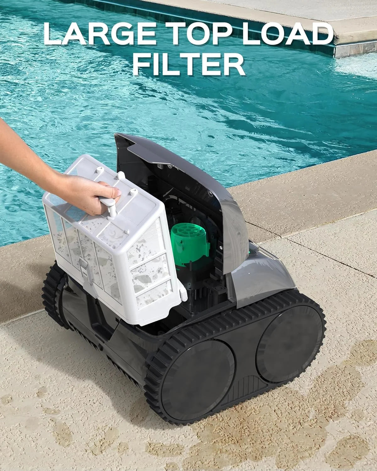 (2025 Upgrade)  Cordless Robotic Pool Vacuum, Robotic Pool Cleaner with Wall Climbing, Upgraded Triple-Motor, 150Mins Runtime for Inground Pools up to 1615 Sq.Ft