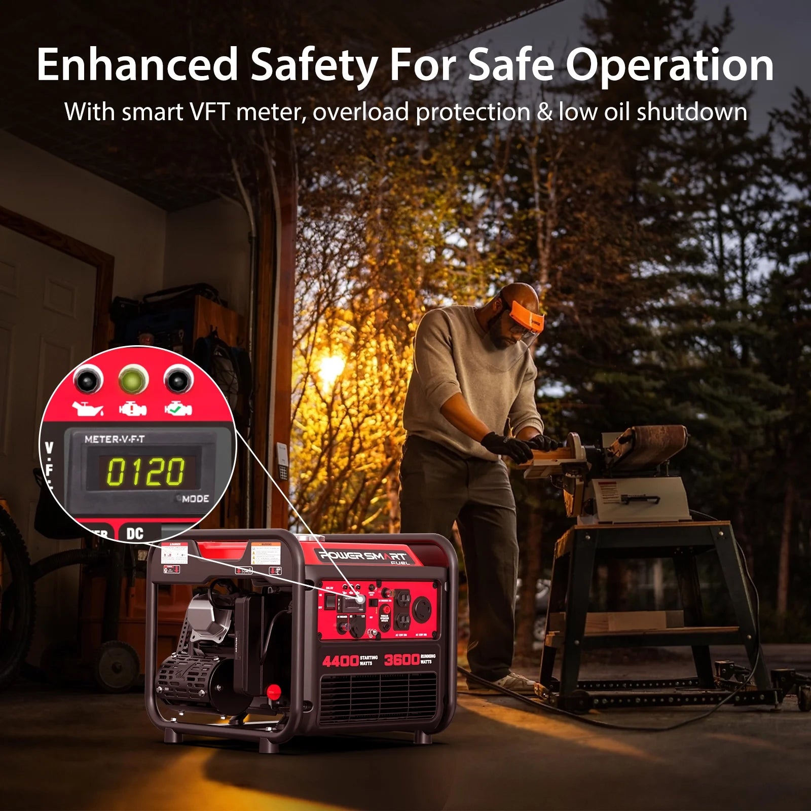 4400-Watt Gas Powered Inverter Generator for Outdoor and Home Use, EPA Compliant