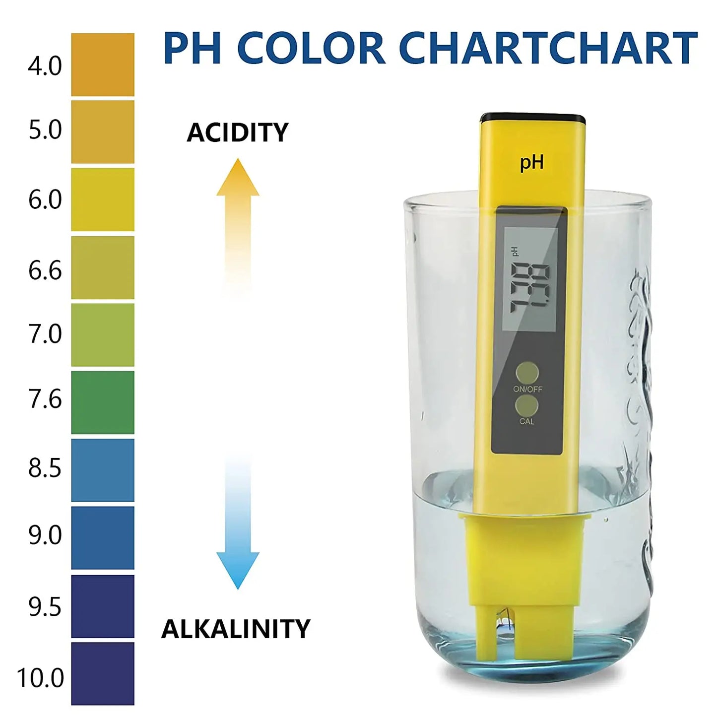 TDS Meter Digital Water Tester Digital 0-14 PH Meter Tester 0-9990Ppm TDS&EC LCD Water Purity PPM Aquarium Filter with Batteries