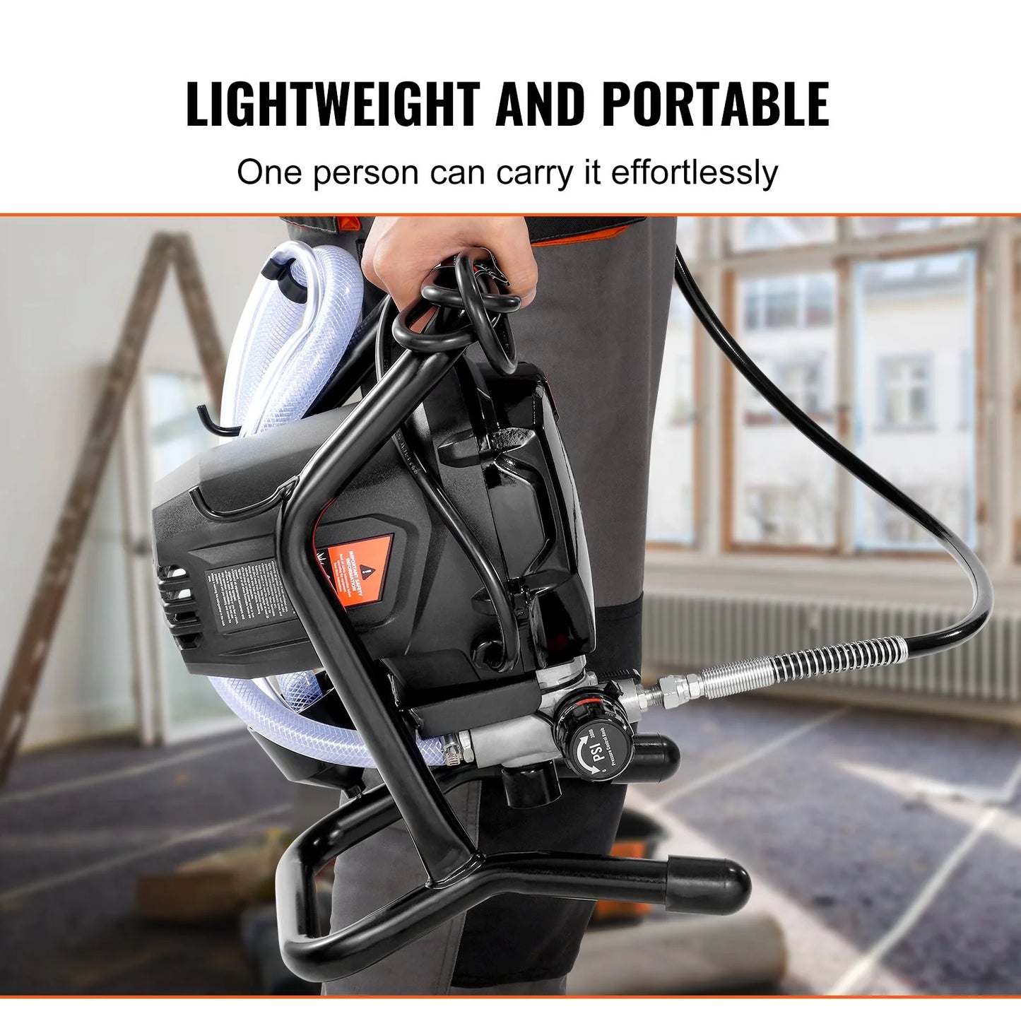 VEVOR Stand Airless Paint Sprayer, 3000PSI 750W Efficient Electric Airless Sprayer,For Home Interior and Exterior Furniture and Fences, Handheld Paint Sprayers, Fine and Even Painting Effect