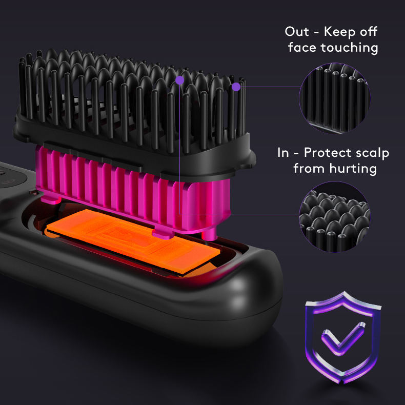 Wireless Hair Straightener and Straightening Comb