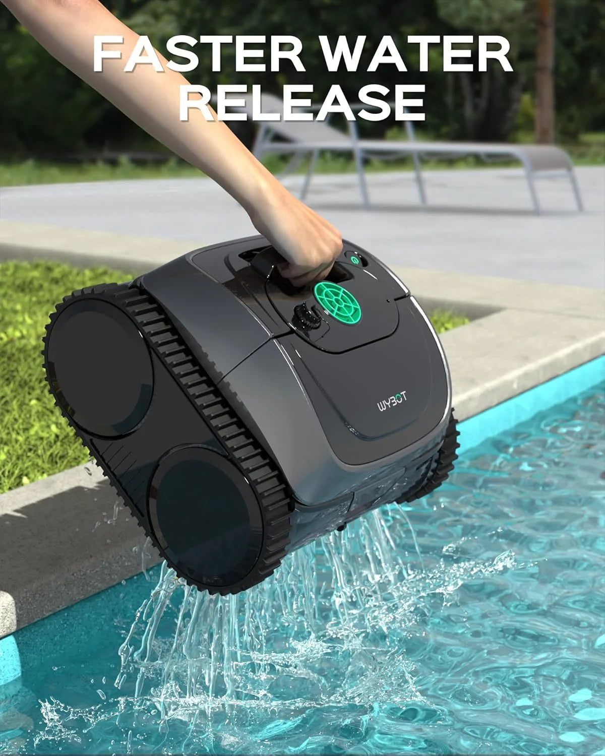 (2025 Upgrade)  Cordless Robotic Pool Vacuum, Robotic Pool Cleaner with Wall Climbing, Upgraded Triple-Motor, 150Mins Runtime for Inground Pools up to 1615 Sq.Ft