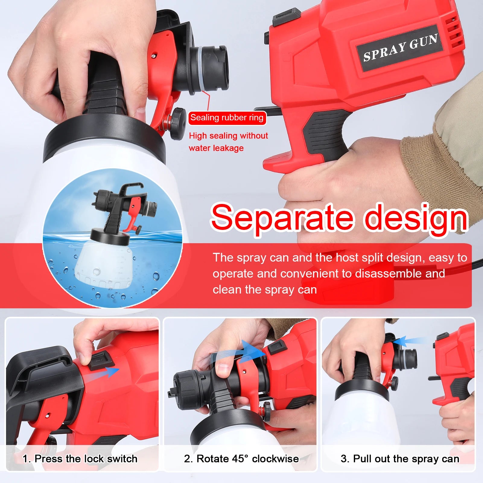 Electric Paint Spraying Machine 800Ml Large Capacity Paint Bottle Detachable Multifunctional High Pressure Paint Sprayer