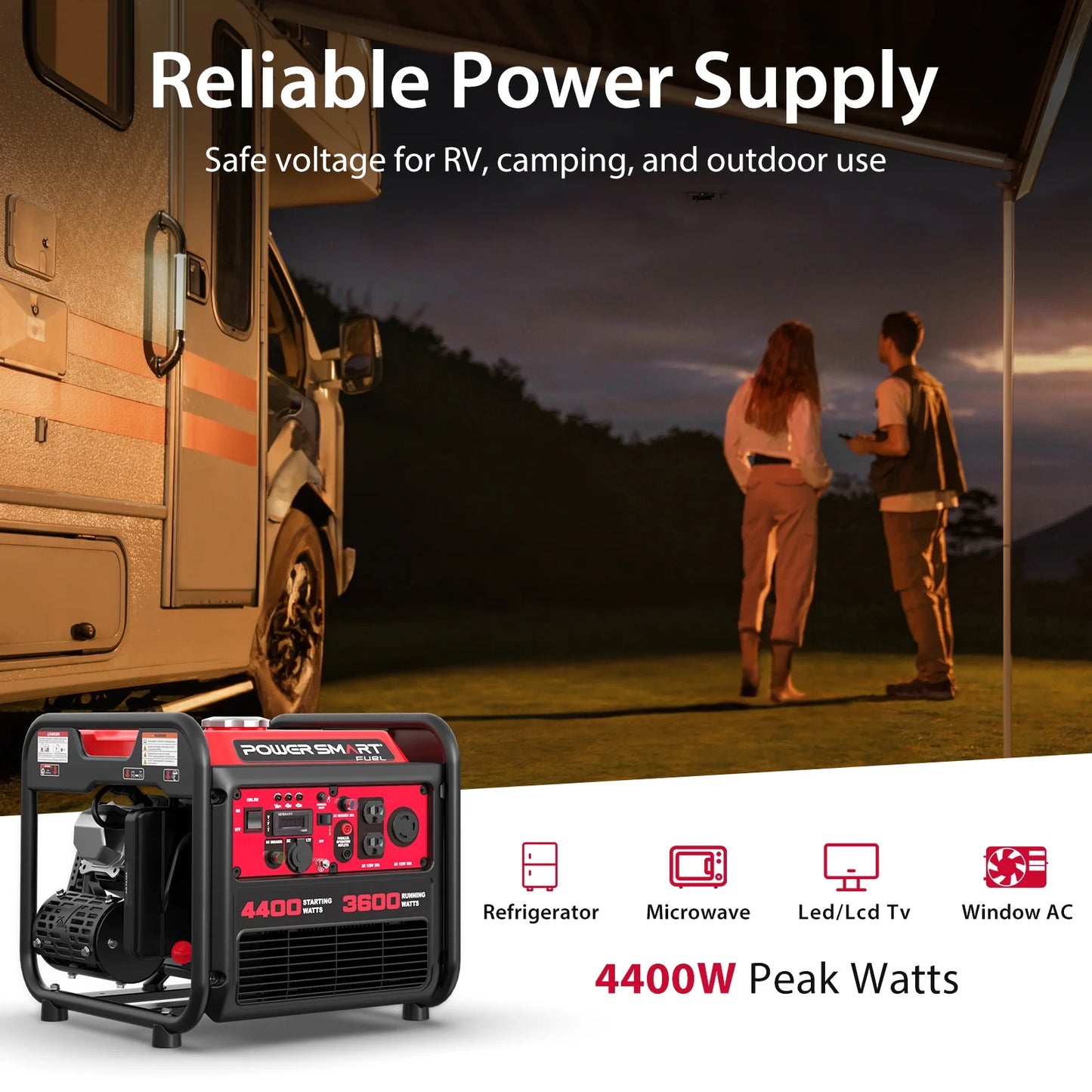 4400-Watt Gas Powered Inverter Generator for Outdoor and Home Use, EPA Compliant