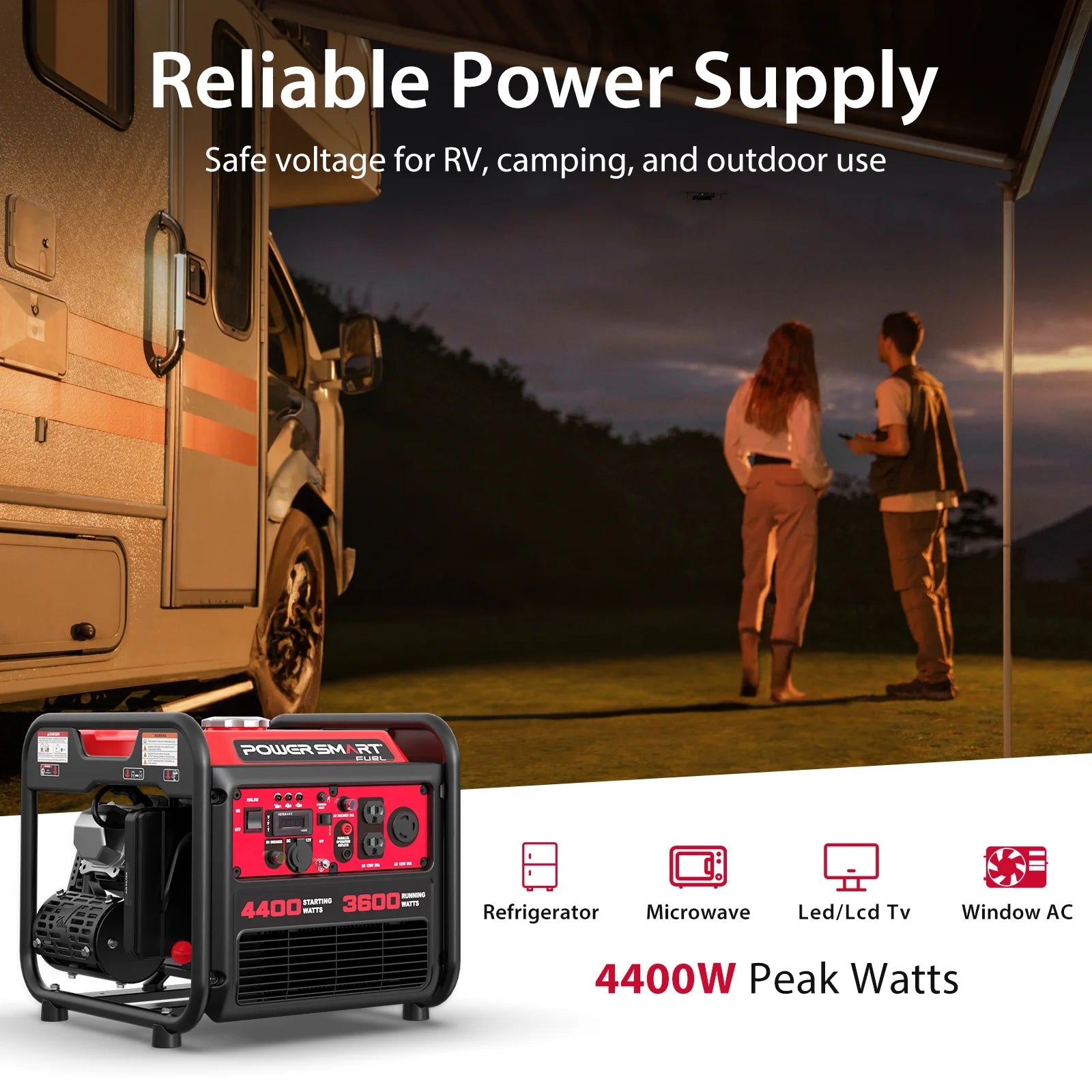 4400-Watt Gas Powered Inverter Generator for Outdoor and Home Use, EPA Compliant