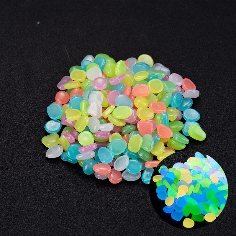 100Pcs Glow in the Dark Garden Pebbles