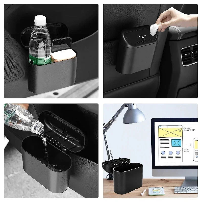 Mini Waterproof Car Trash Can (with Lid)