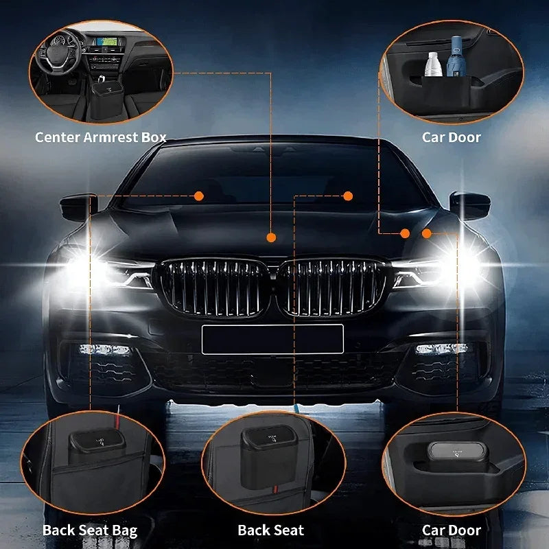 Mini Waterproof Car Trash Can (with Lid)