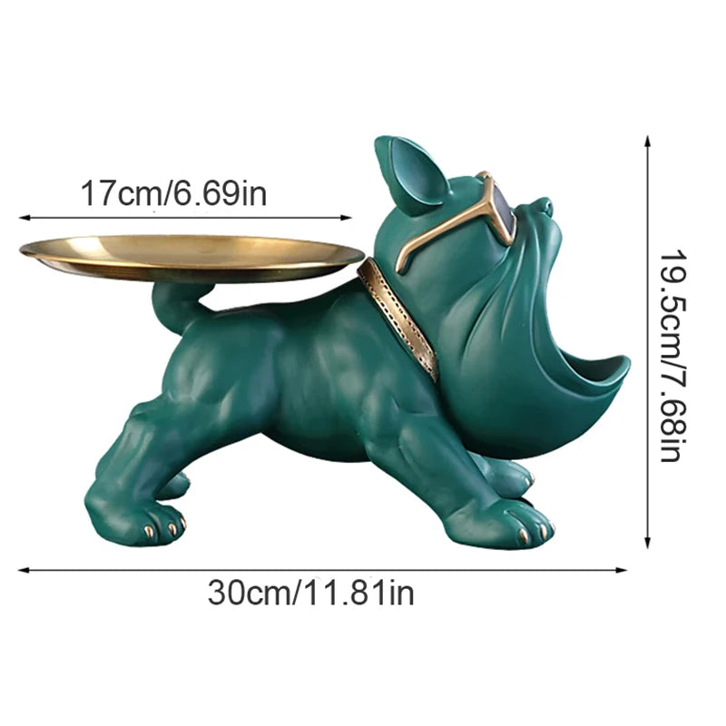 Stylish 30cm Bulldog Figurine Storage Box
