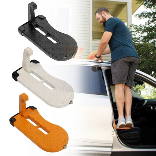 Folding Door Step Roof Rack with Safety Hammer